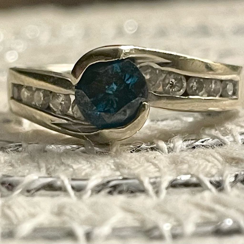 75 Ct Blue Diamond Ring